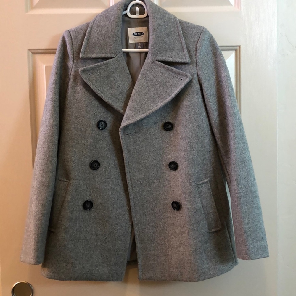 Old Navy Grey Pea Coat XS